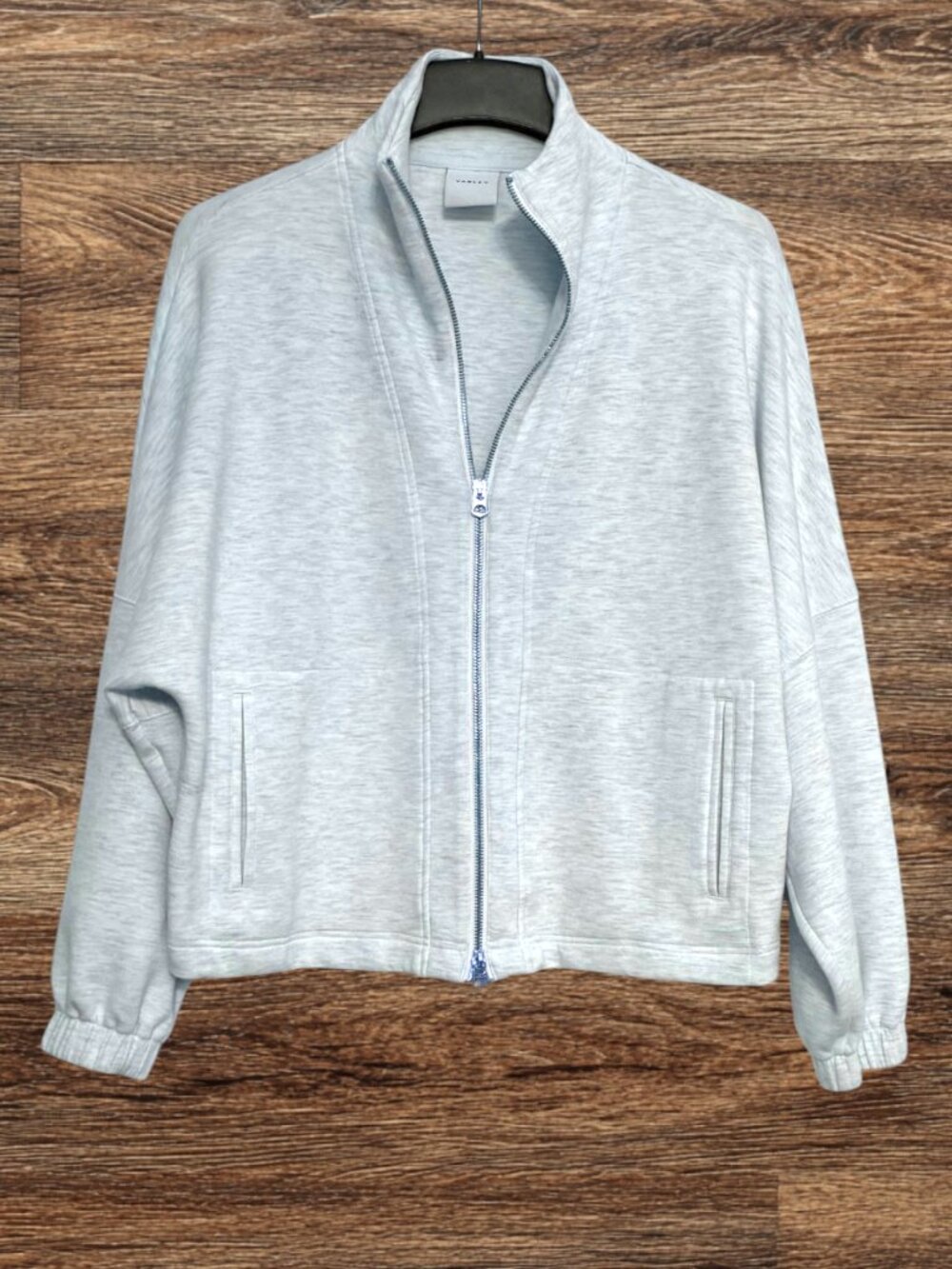 Varley Ashbury DoubleSoft Zip Through Sweat Jacket Ivory Grey Marl Womens